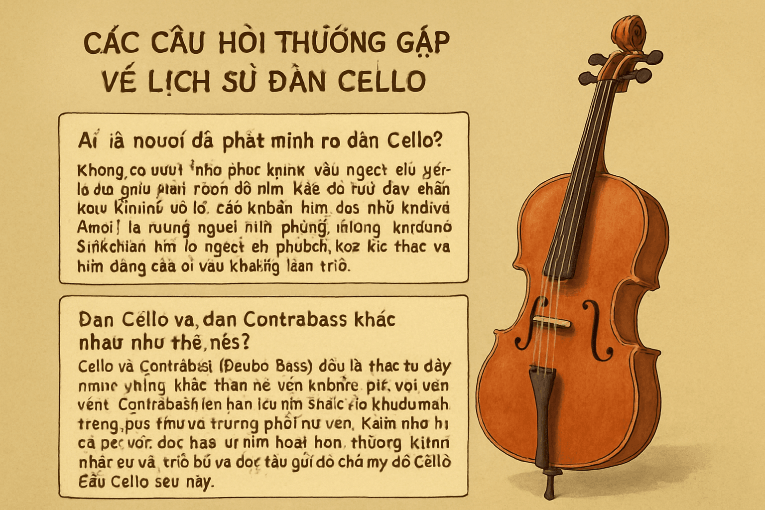 Các câu hỏi thường gặp về lịch sử đàn Cello (FAQ)