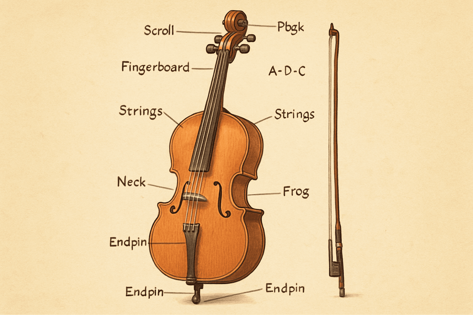 Cấu tạo chi tiết của đàn Cello
