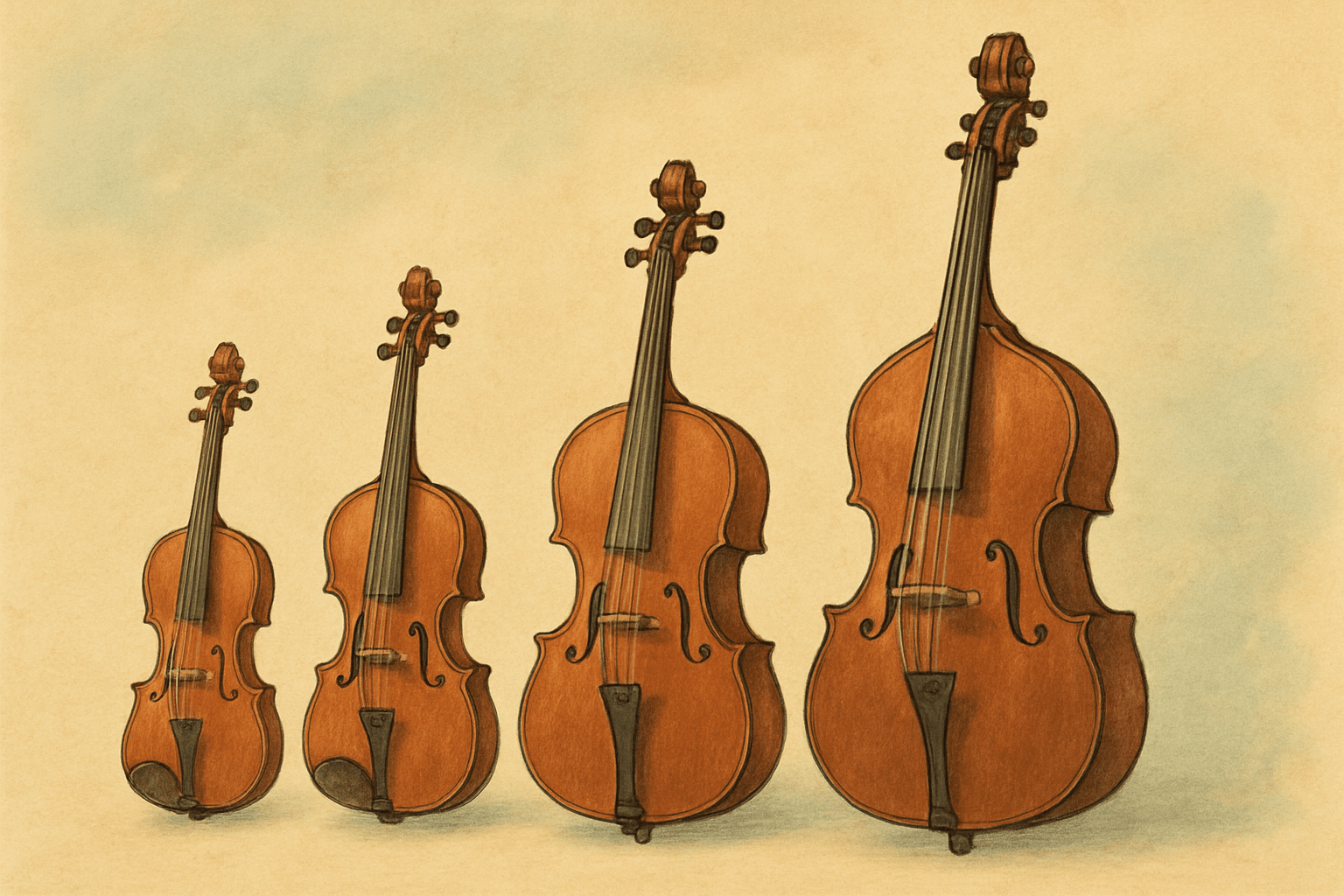Cello trong gia đình vĩ cầm: So sánh cấu tạo với Violin, Viola & Contrabass