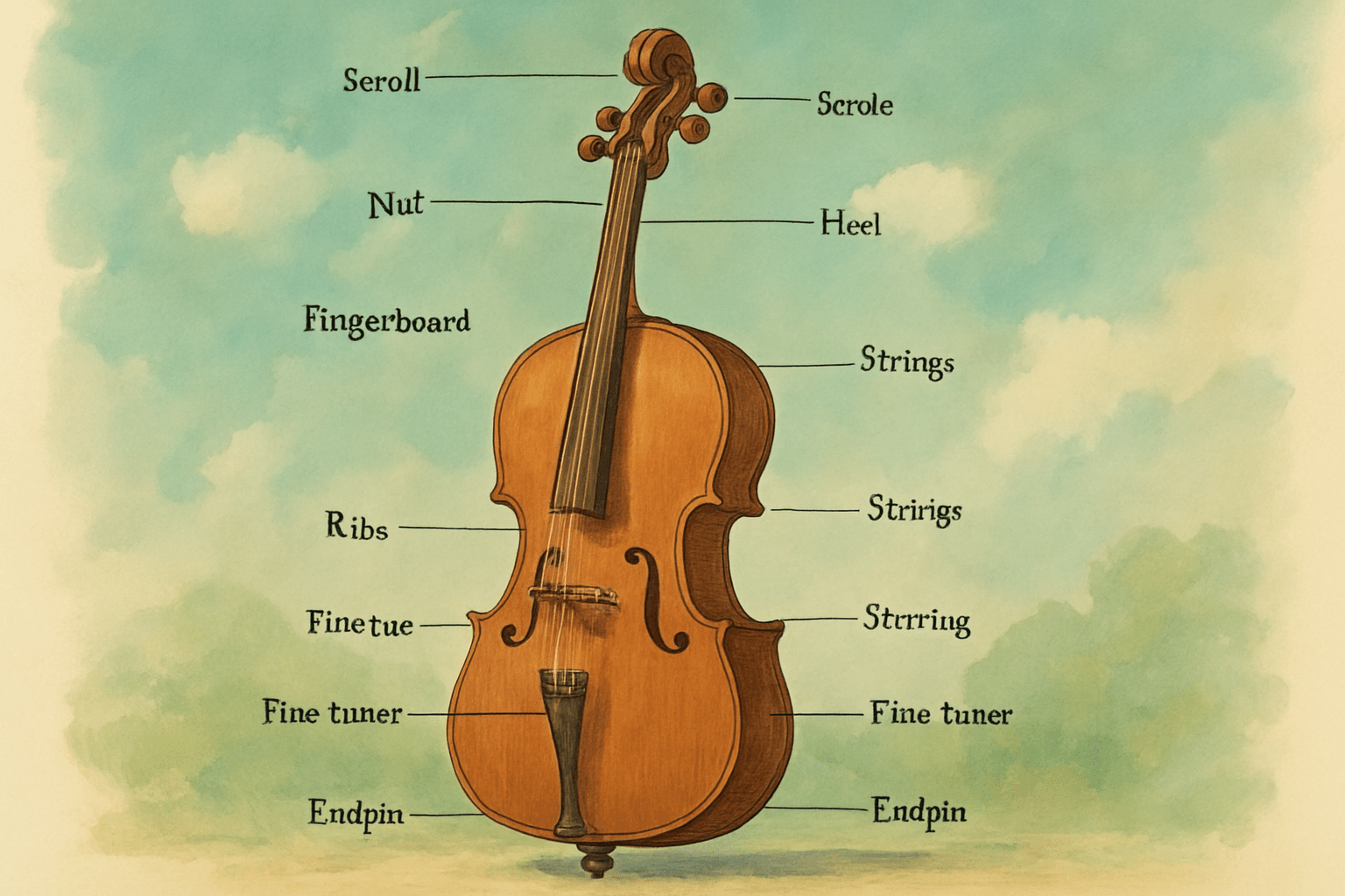 Giải phẫu chi tiết đàn Cello: 3 phần chính tạo nên linh hồn