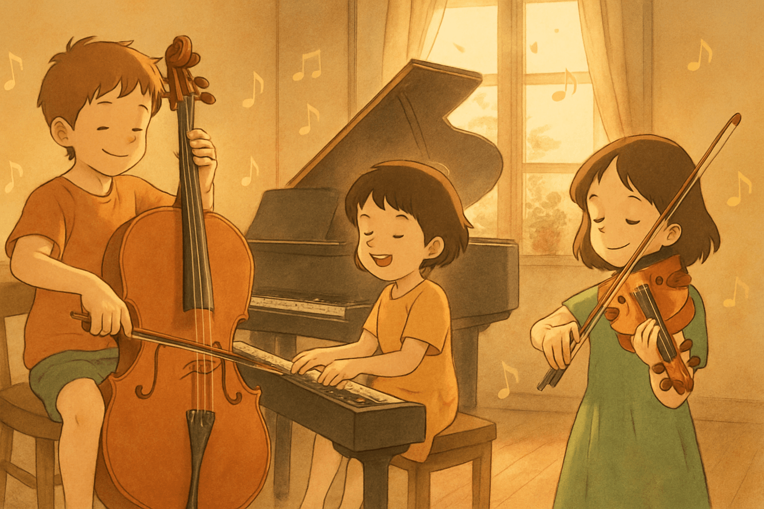 So sánh Cello với các nhạc cụ phổ biến khác (Piano, Violin)